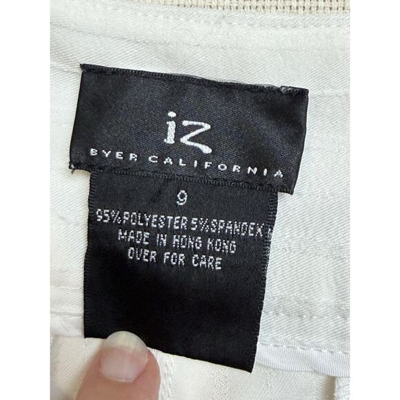 IZ Byer California Women's Ivory Pants Sz 9 Wide Leg Flat Front Career Office - Picture 6 of 16